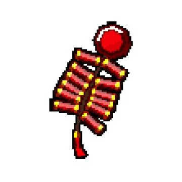 Element chinese firecracker pixel art vector illustration Stock Illustration