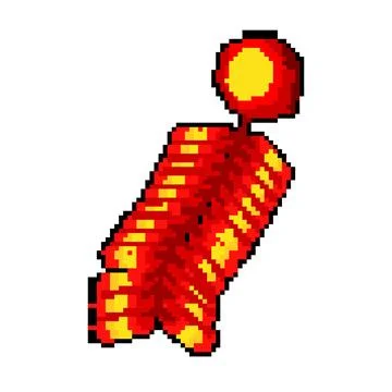 Element chinese firecracker pixel art vector illustration Stock Illustration