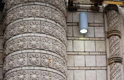 Element of classical architectural pattern old wall with column 写真素材