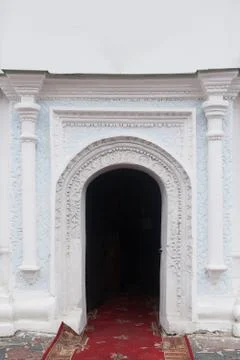 Element of classical architectural pattern old wall with columns Stock Photos