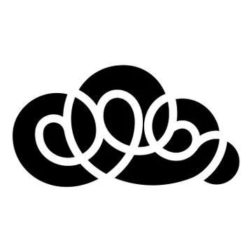 Element cloud icon, simple black style Illustrazione stock