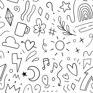 Element decoration doodle pattern seamless. Vector illustration Stock Illustration