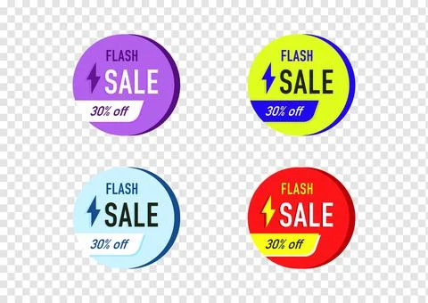 The element design of colorful circle flash sale banner vector ep 02 Stock Illustration