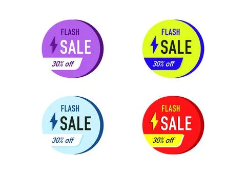 The element design of colorful circle flash sale banner vector isolated ep 02 Stock Illustration