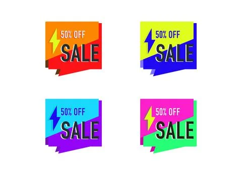 The element design of colorful circle flash sale banner vector isolated ep 03 Stock Illustration