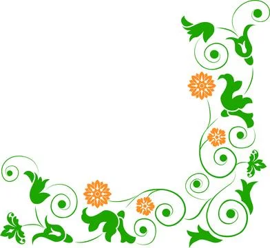 Element for design, corner flower, vector Illustrazione stock