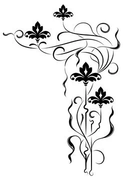Element for design, corner flower, vector Stock-Illustration