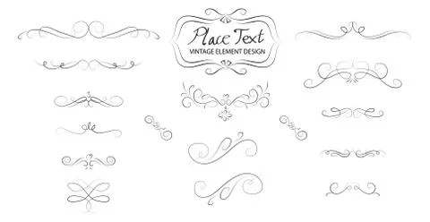 Element design line hand drawn Stock Illustration