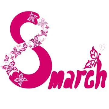 Element for the design of postcards, posters. Congratulations on March 8, the Stock Illustration