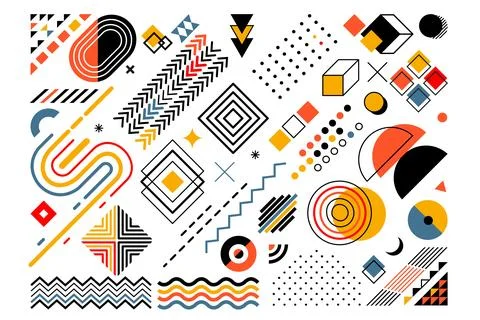 Element design. Shape graphic abstract, motion modern geometric elements Illustrazione stock