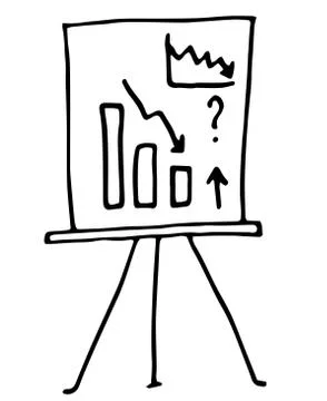 Element of flipchart in doodle business set. Hand drawn vector illustration Stock Illustration