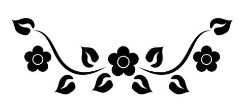 Element with flowers Stock Illustration
