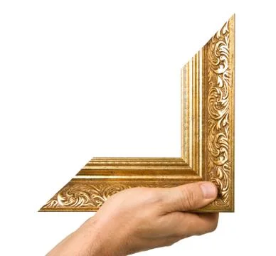 Element of the frame  in hand Foto stock