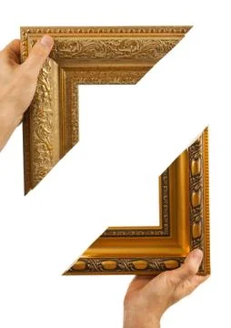 Element of the frame  in hand Stock Photos
