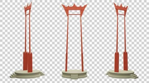 Element of giant swing sao ching cha front view. Stock Illustration