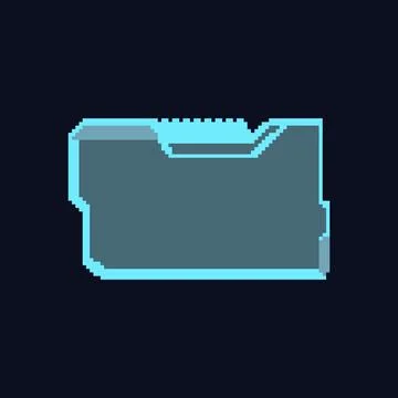 Element hud frame pixel art vector illustration Stock Illustration