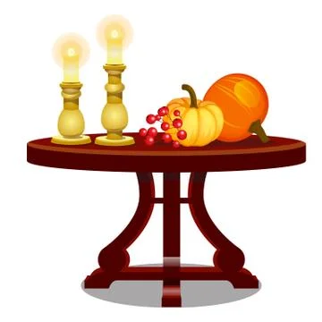 Element of interior design on theme of golden autumn and thanksgiving day Illustrazione stock