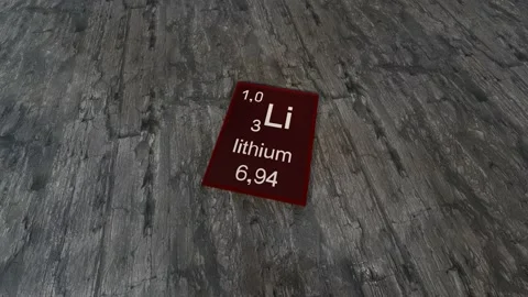 Element lithium against the background of the lithium solid Stock Footage 231577851