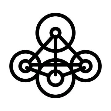 Element molecular structure line icon vector illustration Stock Illustration