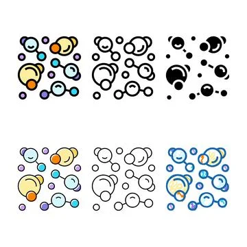 Element molecular structure stylized color icon vector Stock Illustration