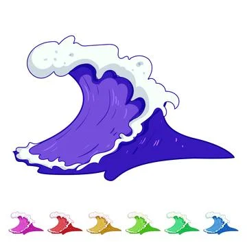 Element ocean waves cartoon vector graphic Stock Illustration