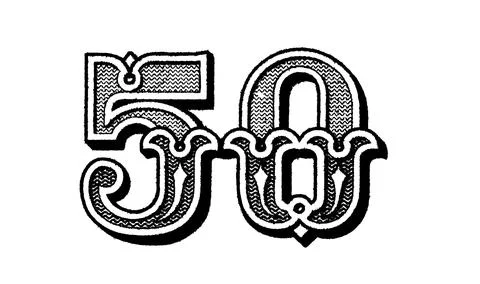 Element of old 50 Indian rupee obverse Stock Photos