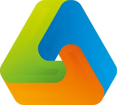 Element with optical illusion in green, blue and orange. Stock Illustration