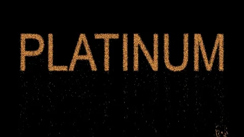 Element of periodic table PLATINUM appears from the sand, then crumbles. Alpha Vídeo Stock 84497331