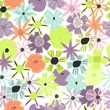 Element of seamless pattern. Flowers print Template for paper, cover, textile Illustrazione stock