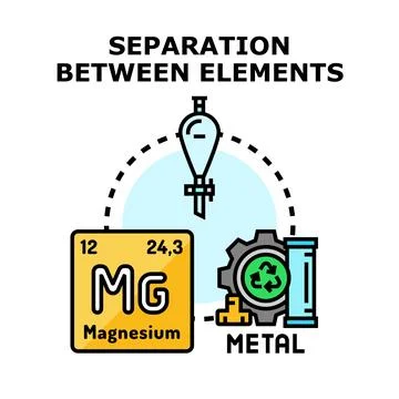 Element separation process in chemical metallurgy industry Stock Illustration