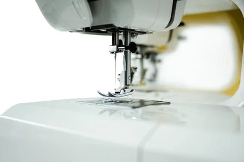 Element sewing machine close up. isolated on white background Stock Photos