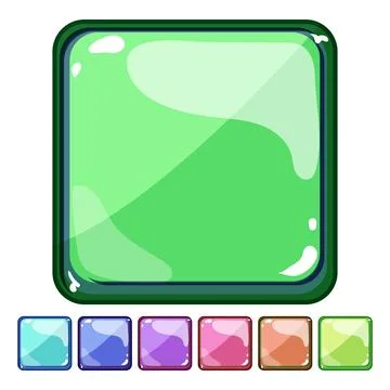 Element square game button cartoon vector graphic Ilustración de archivo