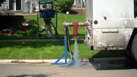 Element of Steam Cured CIPP Trenchless Sewer Pipe Rehabilitation Vídeo Stock 346020703