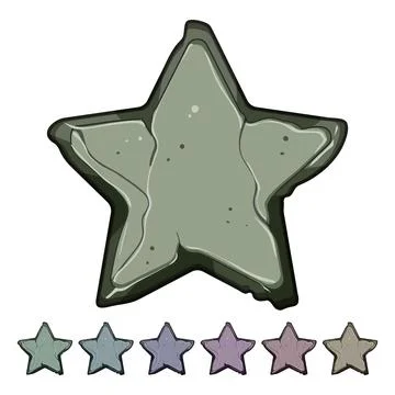Element stone button cartoon vector graphic Stock Illustration