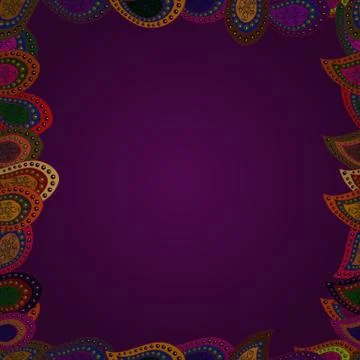 Element template. Vector illustration. Seamless. Frame doodle. Picture in purple Illustrazione stock