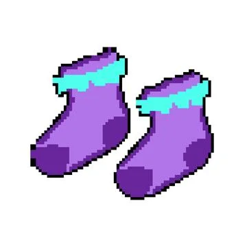 Element toddler socks pixel art vector illustration Stock Illustration