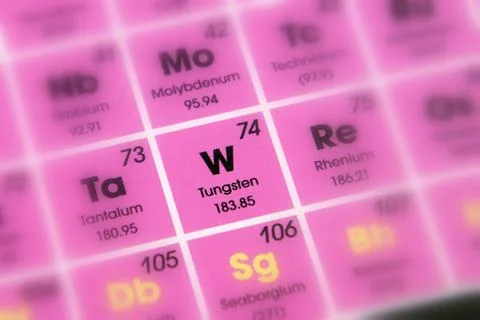 Element Tungsten, W Stock Photos