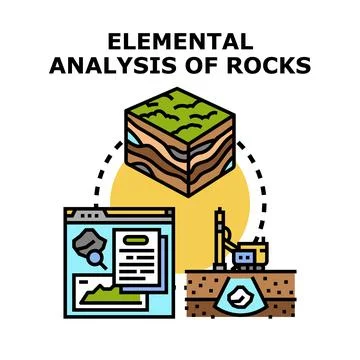 Elemental analysis of geological rock layers concept Stock Illustration