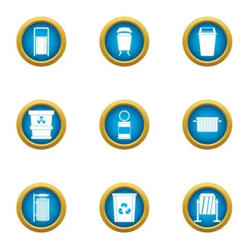 Elemental composition icons set, flat style Stock-Illustration