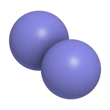 Elemental nitrogen (n2), molecular model. Stock Illustration