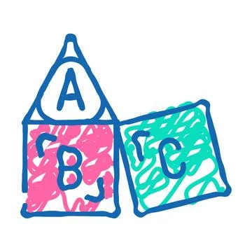 Elementary education icon doodle illustration Illustrazione stock