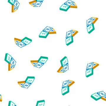 Elementary education isometric icon seamless pattern Stock Illustration
