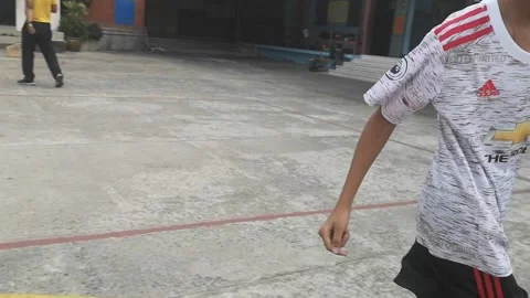 Elementary futsal students soccer practice Stock Footage 160112456