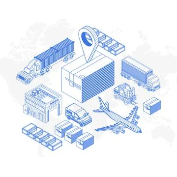 Elementary icons for delivery concept Stock Illustration