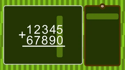 Elementary mathematics animation, a visual demonstration of the addition of two Stock Footage 127562462