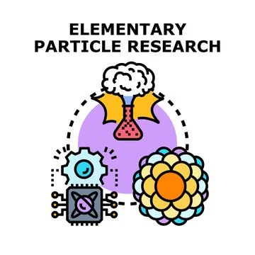 Elementary particle research exploring scientific discovery and innovation Stock Illustration
