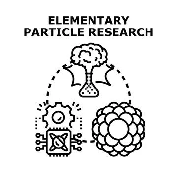 Elementary particle research exploring scientific discovery and innovation Stock Illustration