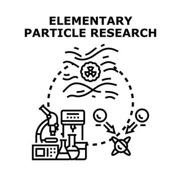 Elementary particle research studying quantum physics concept Stock Illustration