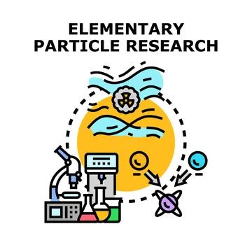 Elementary particle research studying quantum physics concept Stock Illustration