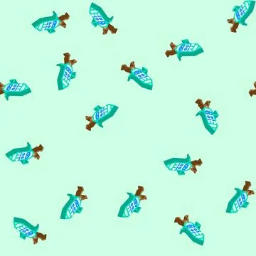 Elementary pen character isometric icon seamless pattern Stock Illustration